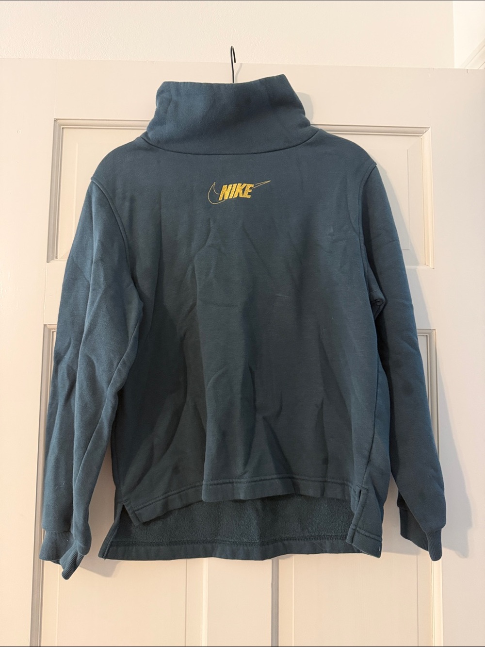 Nike Teal High-Collar Fleece Jacket with Gold Logo